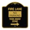 Signmission Fire Lane Tow-Away Zone W/ Right Arrow, Black & Gold Aluminum Sign, 18" x 18", BG-1818-23977 A-DES-BG-1818-23977 - alternate 1